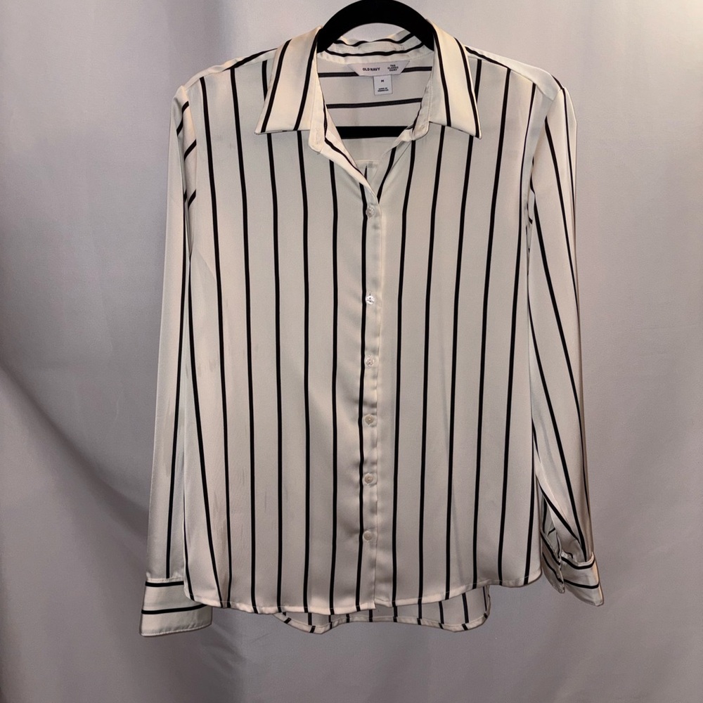 Old Navy Black and White Striped Shirt